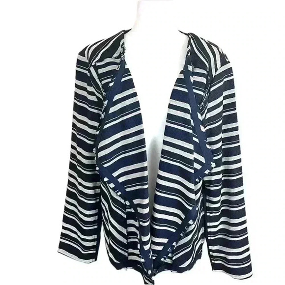Lane Bryant Black and White Striped Blazer - Picture 3 of 14